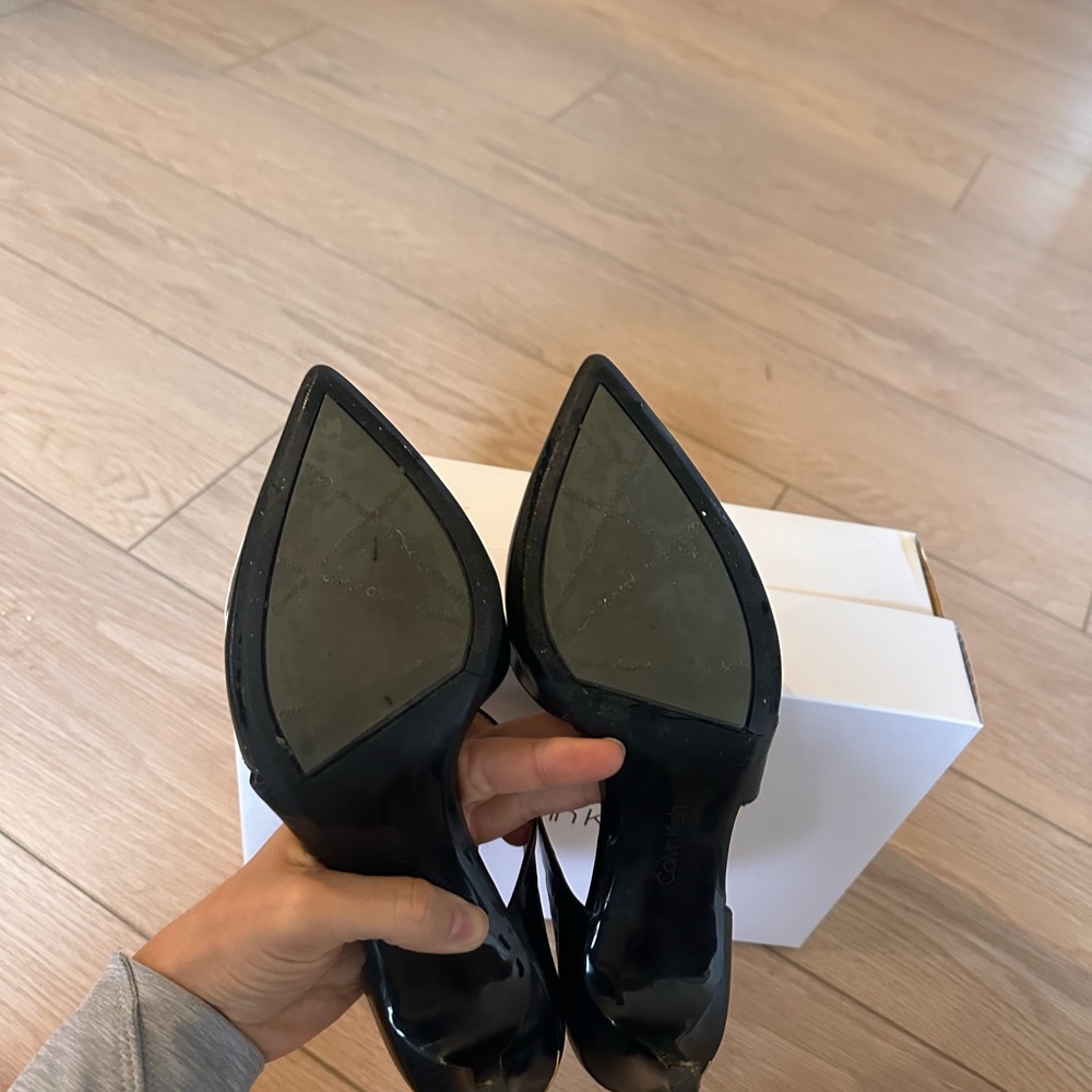 Calvin Klein Black Strappy Heels - Gella leather pump Size 10 - Picture 5 of 5